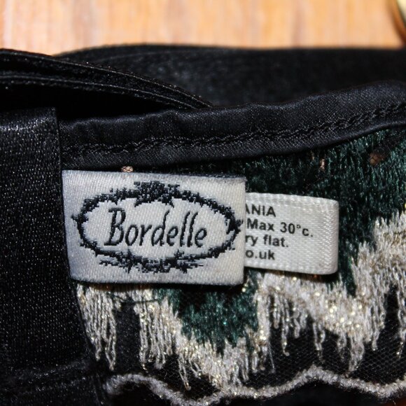 Bordelle Wilde Ouvert Collar Bra Belt Thong Garter SET SS XS green black gold - Picture 13 of 14